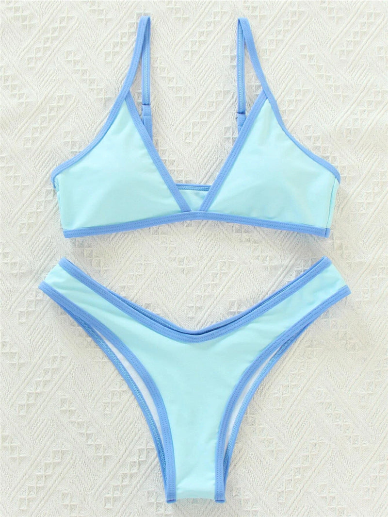 Ladies Triangle Bikini Set with adjustable straps and high cut leg Ivyshape