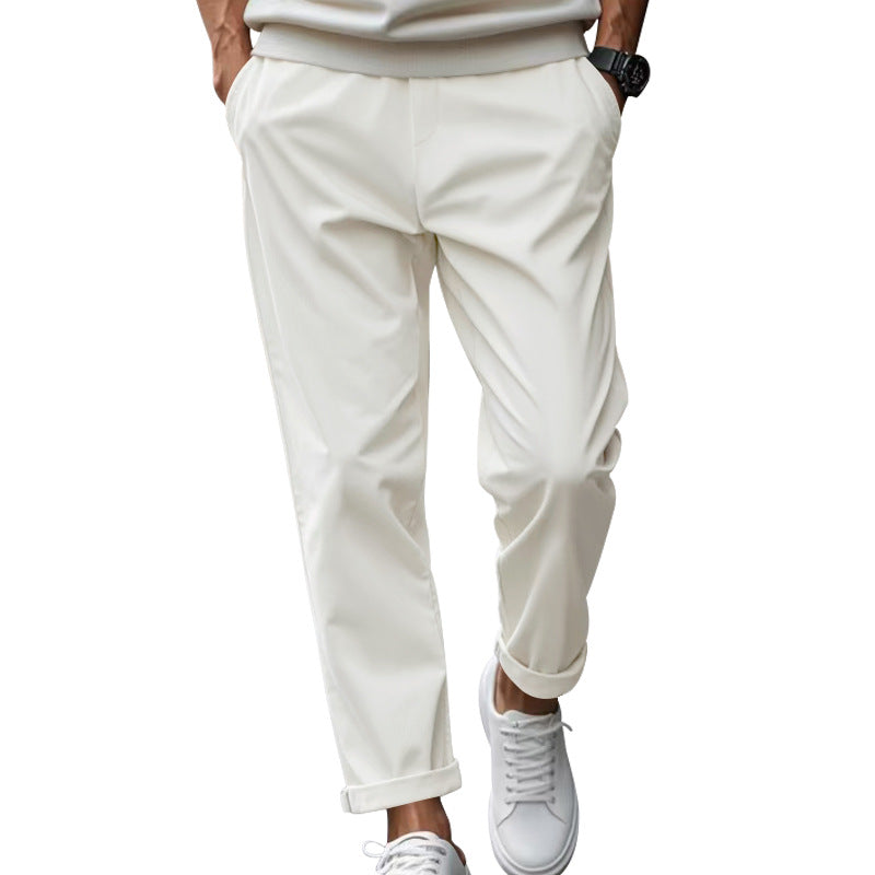 Men's elegant chinos with comfortable waistband and stylish cut Ivyshape