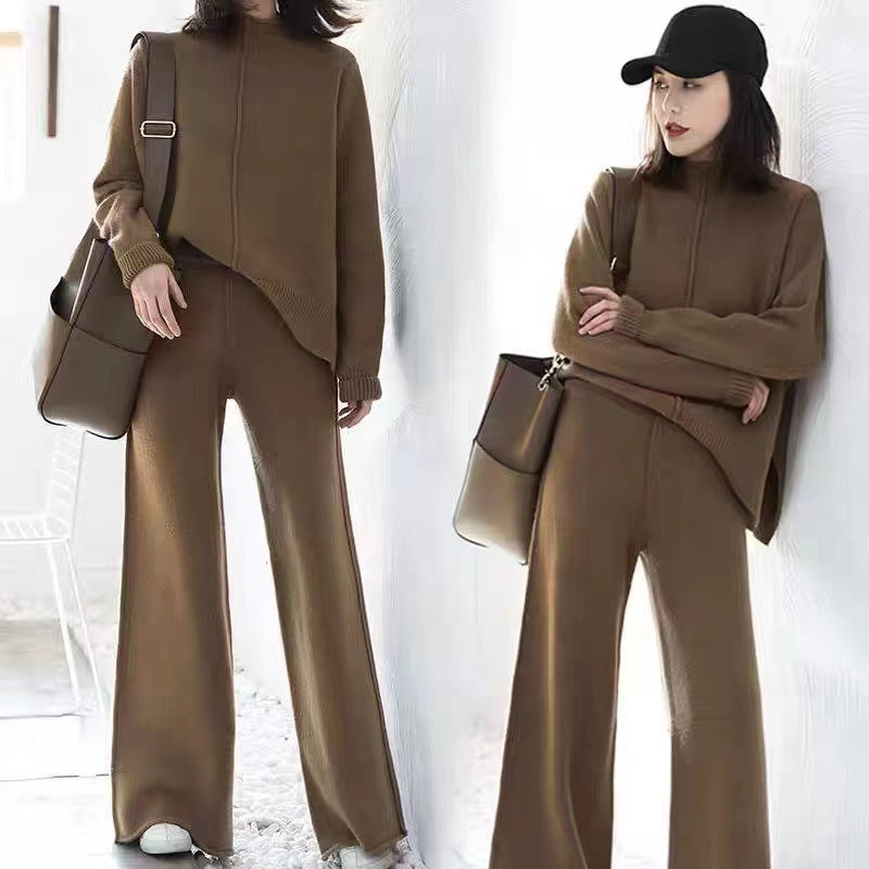 IvyShape | Fashionable loose knit two-piece set