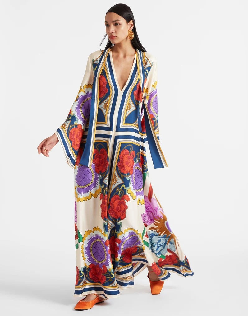 Ivyshape | Printed Three-Quarter Sleeve Dress