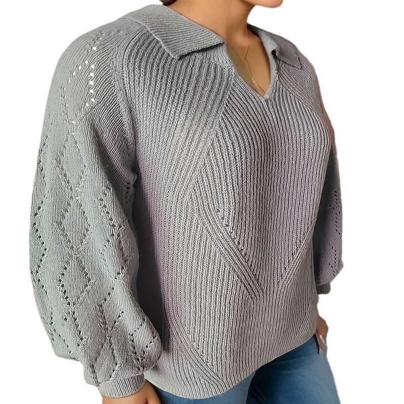 IvyShape | Round Neck Foreign Trade Knitted Sweater