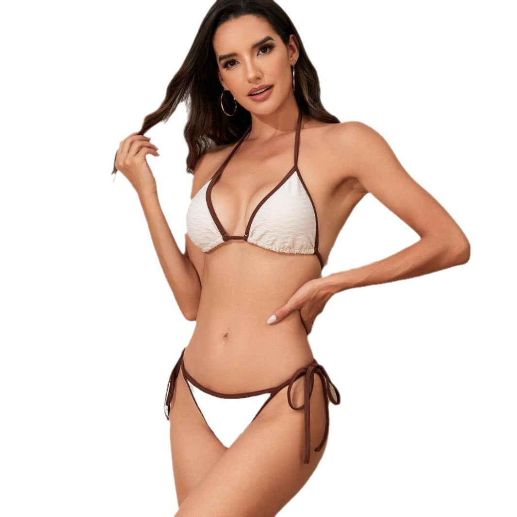 Ladies triangle bikini with playful knot and high leg cut Ivyshape