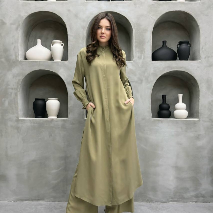 Women's Elegant Shirt Dress with Playful Hem Ivyshape