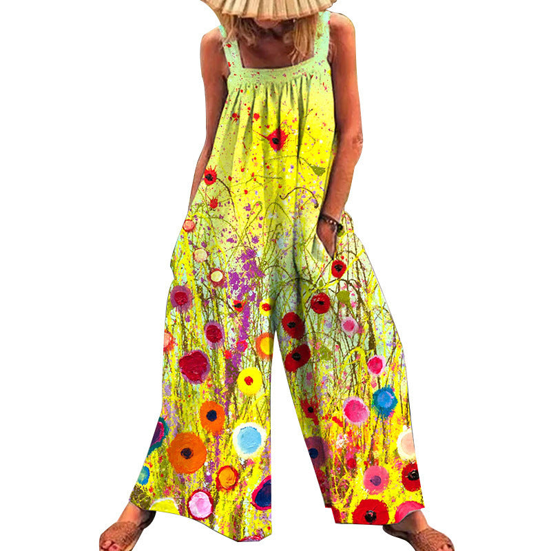 Women's casual jumpsuit with floral pattern and loose fit Ivyshape