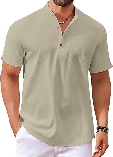Men's Short Sleeve Button Shirt Polo Shirt Ivyshape