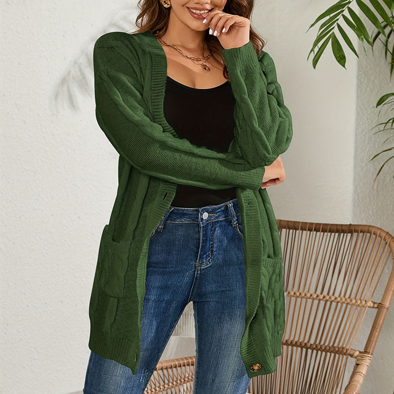 IvyShape | Casual Long Single-Breasted Cardigan Coat