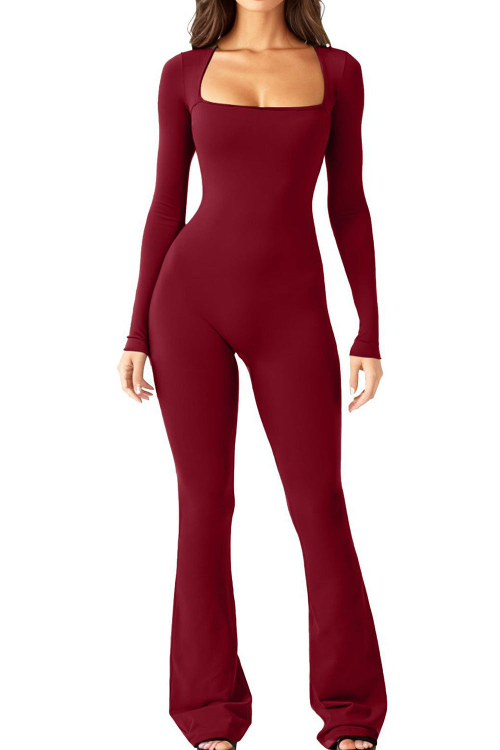 Women's jumpsuit with long sleeves and wide legs Ivyshape