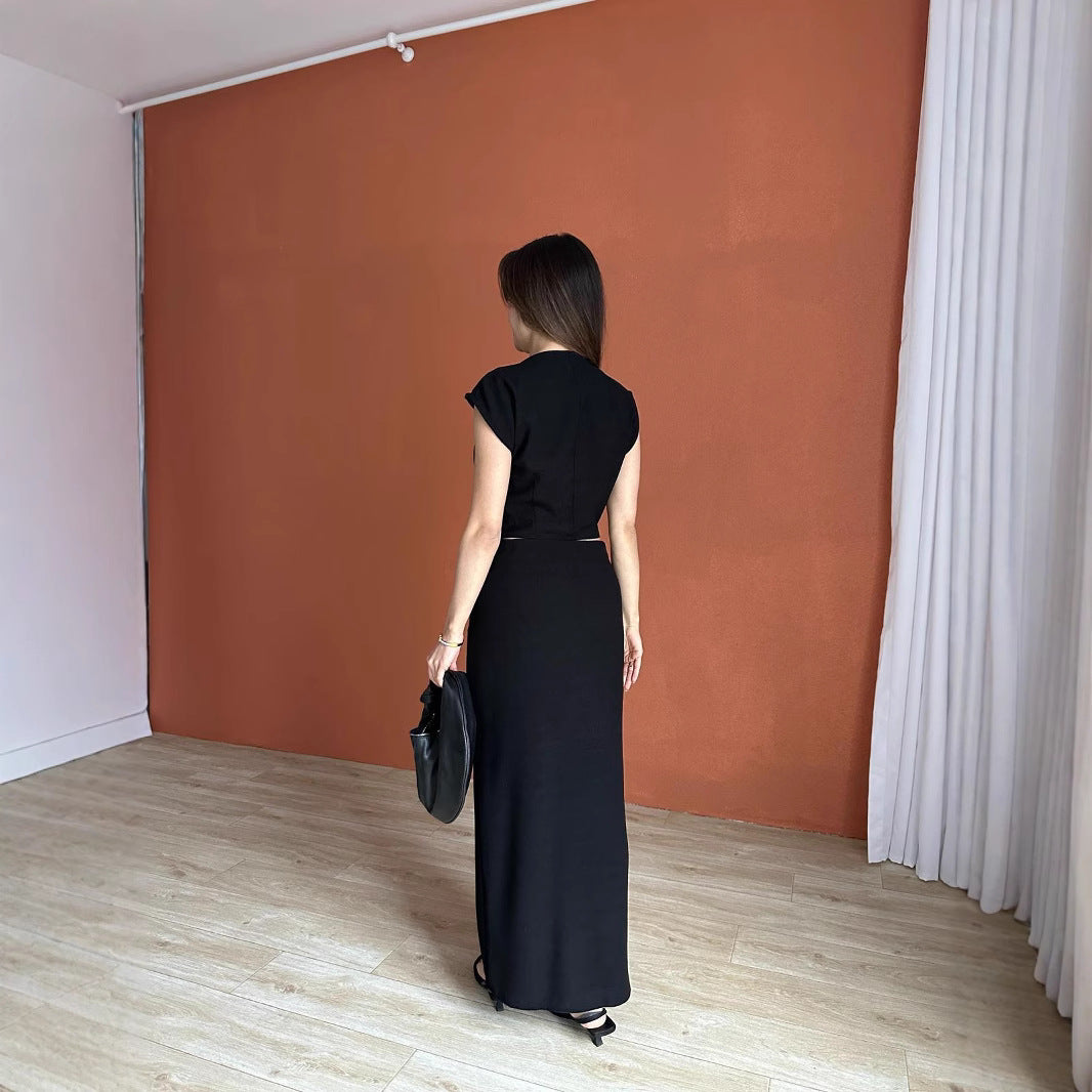 Women Elegant Slit Hem Maxi Dress Ivyshape