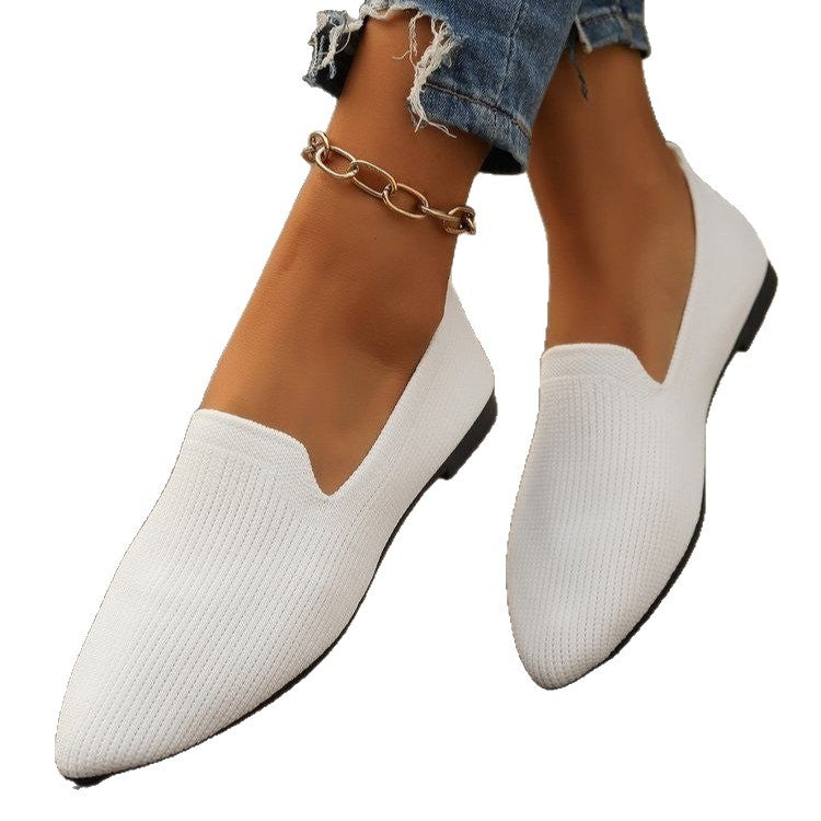 Women Breathable Knit Slip-On Loafers Ivyshape