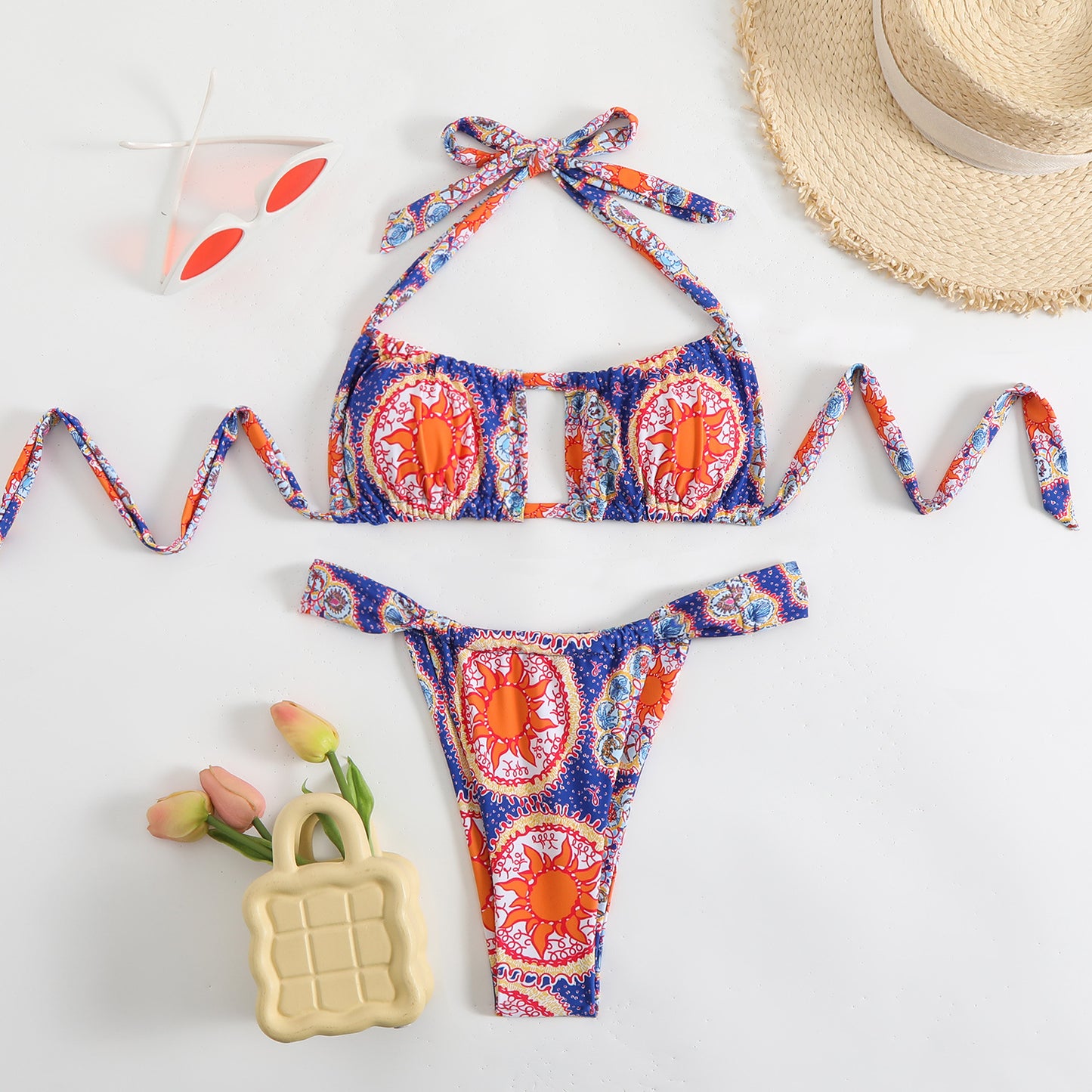 Women's bikini set with playful pattern and adjustable straps Ivyshape