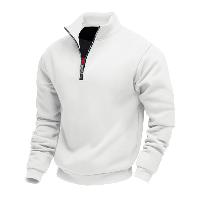 Men's casual stand-up collar sweater with functional zipper Ivyshape