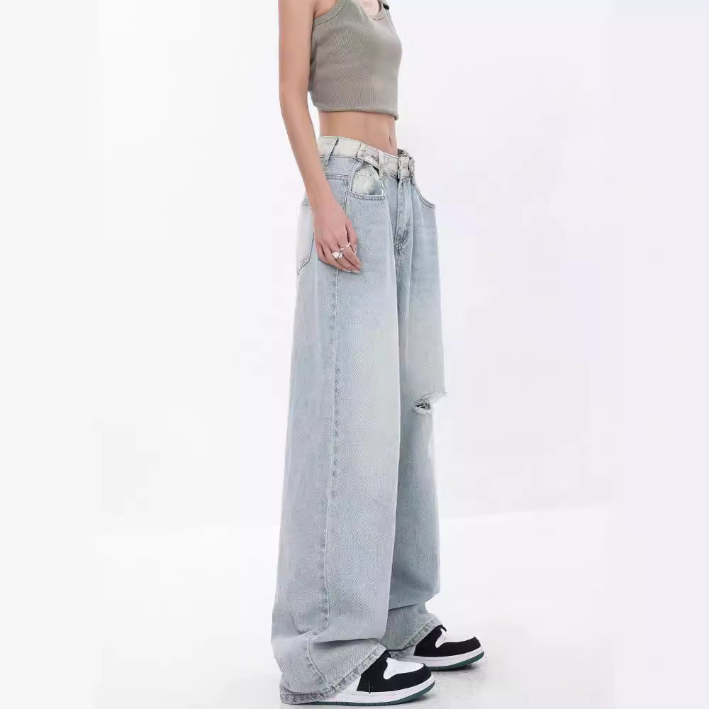 Women Baggy Jeans with High Waist and Casual Fit Ivyshape