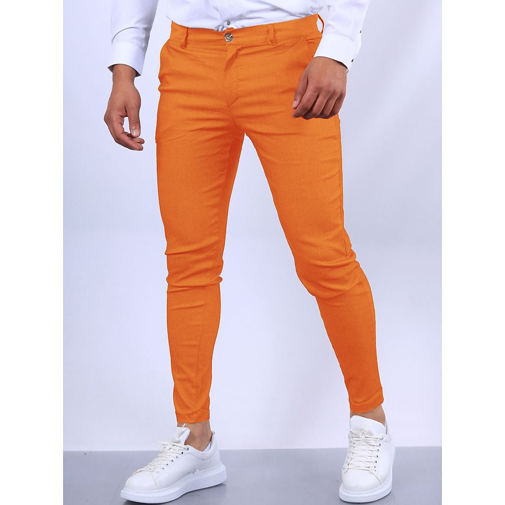 Men's Slim-Fit Chinos with Elastic Waistband and Practical Pockets Ivyshape
