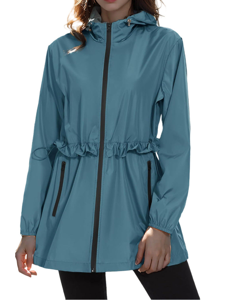 Women's lightweight transitional jacket with adjustable drawstring and side pockets Ivyshape
