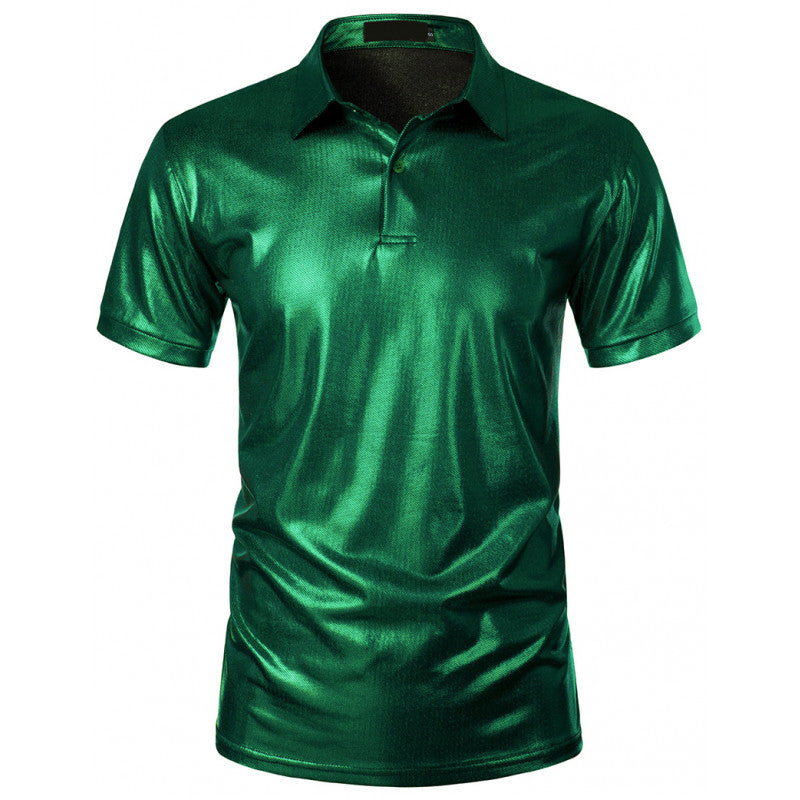 Men's Sport Polo Shirt with Shiny Surface and Breathable Functionality Ivyshape