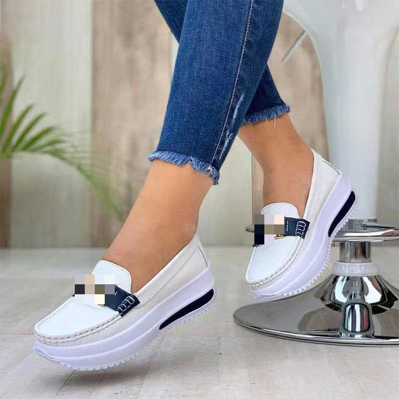 Women Slip-On Casual Shoes with cushioning platform sole and stylish accents Ivyshape