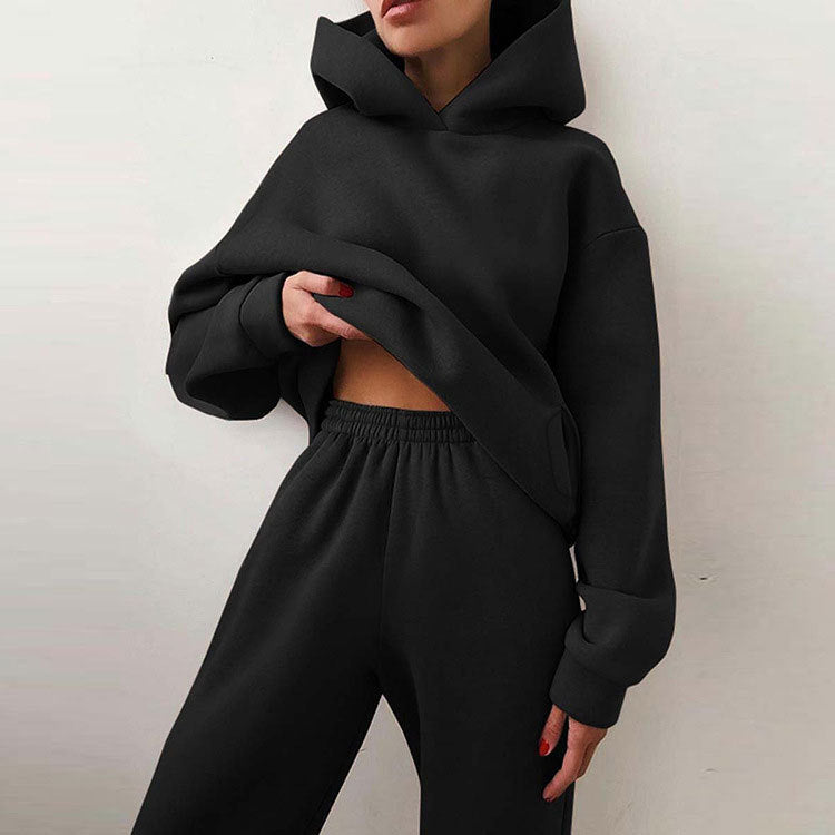 IvyShape | Plain sweatshirt and pants sports set