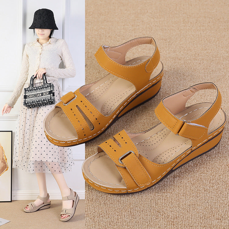 Women Adjustable Comfort Wedge Sandals Ivyshape