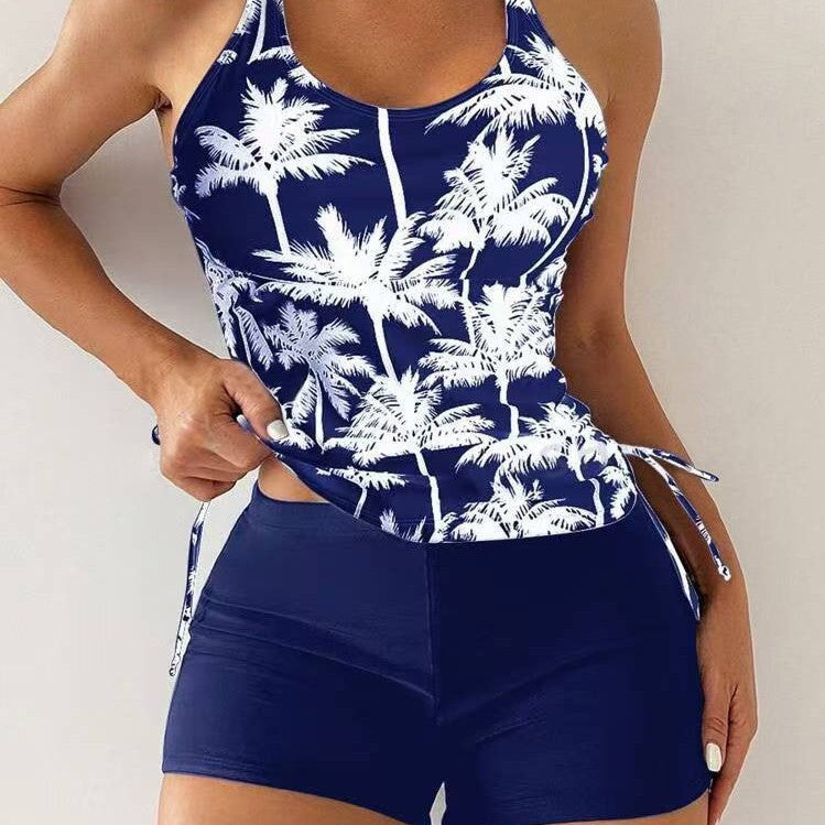 Women's tankini with versatile cut and sporty shorts Ivyshape