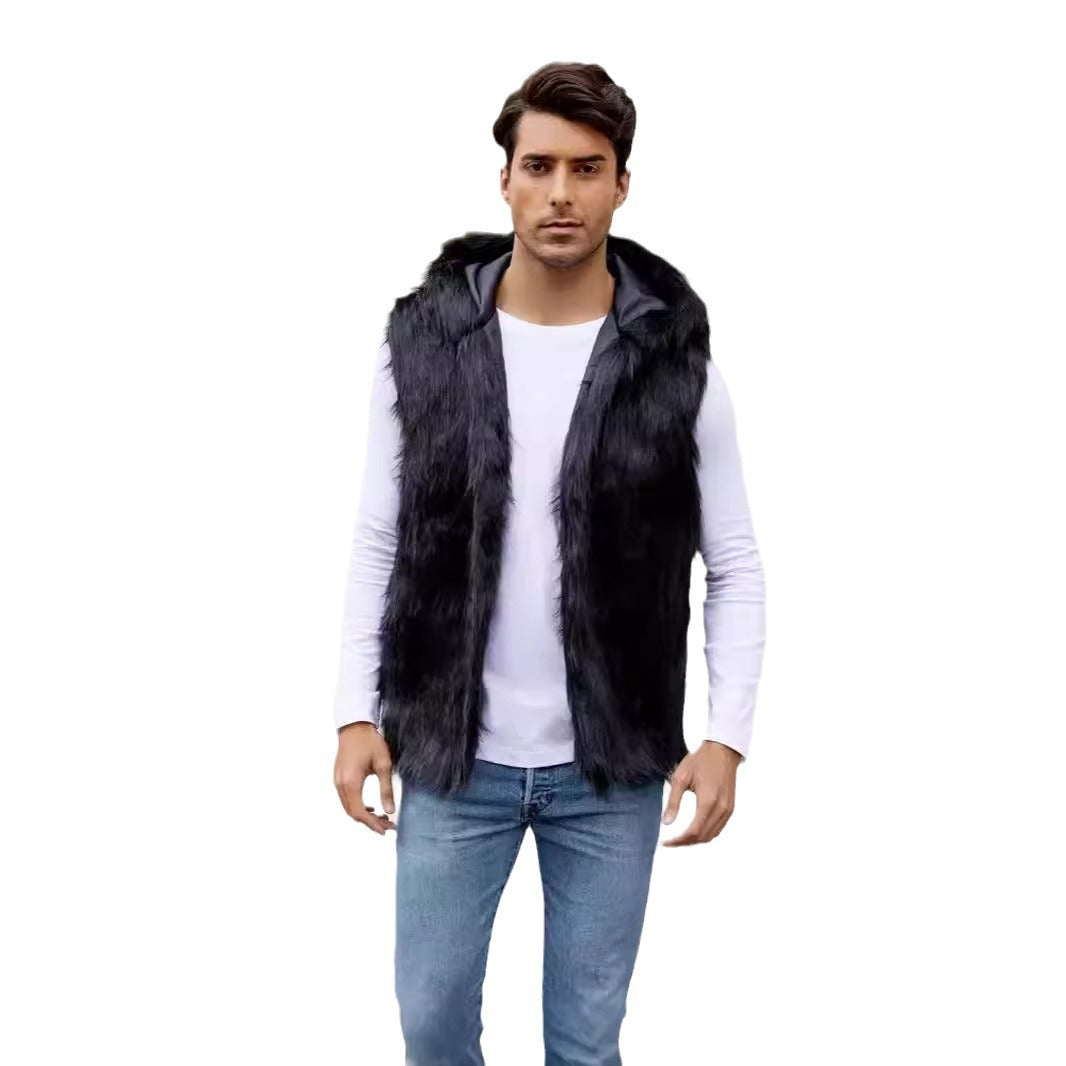Men's Fashion Faux Fur Vest Ivyshape