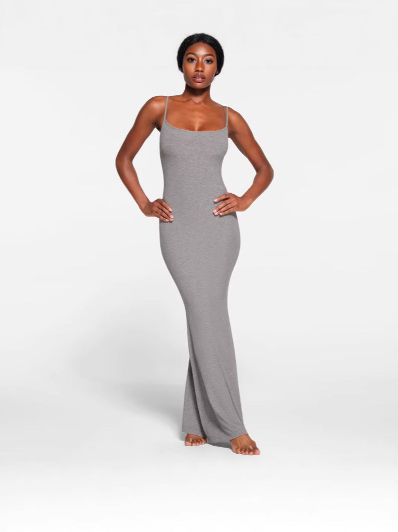 Women Elegant Spaghetti Strap Maxi Dress Ivyshape