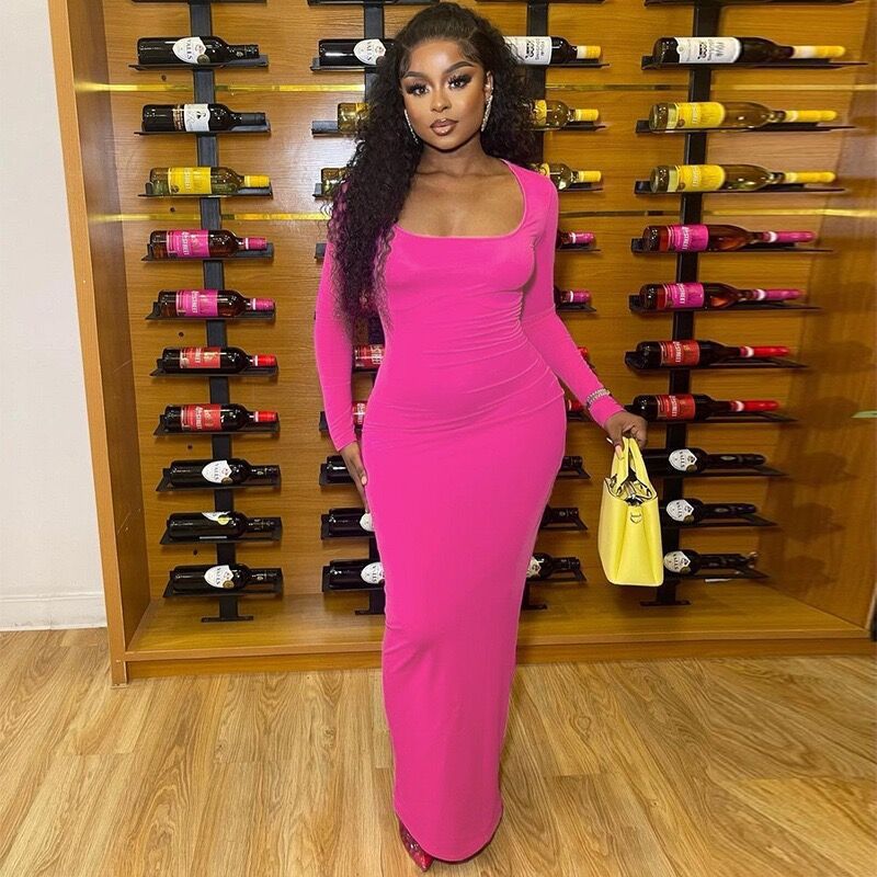 Women's fitted long sleeve dress Ivyshape