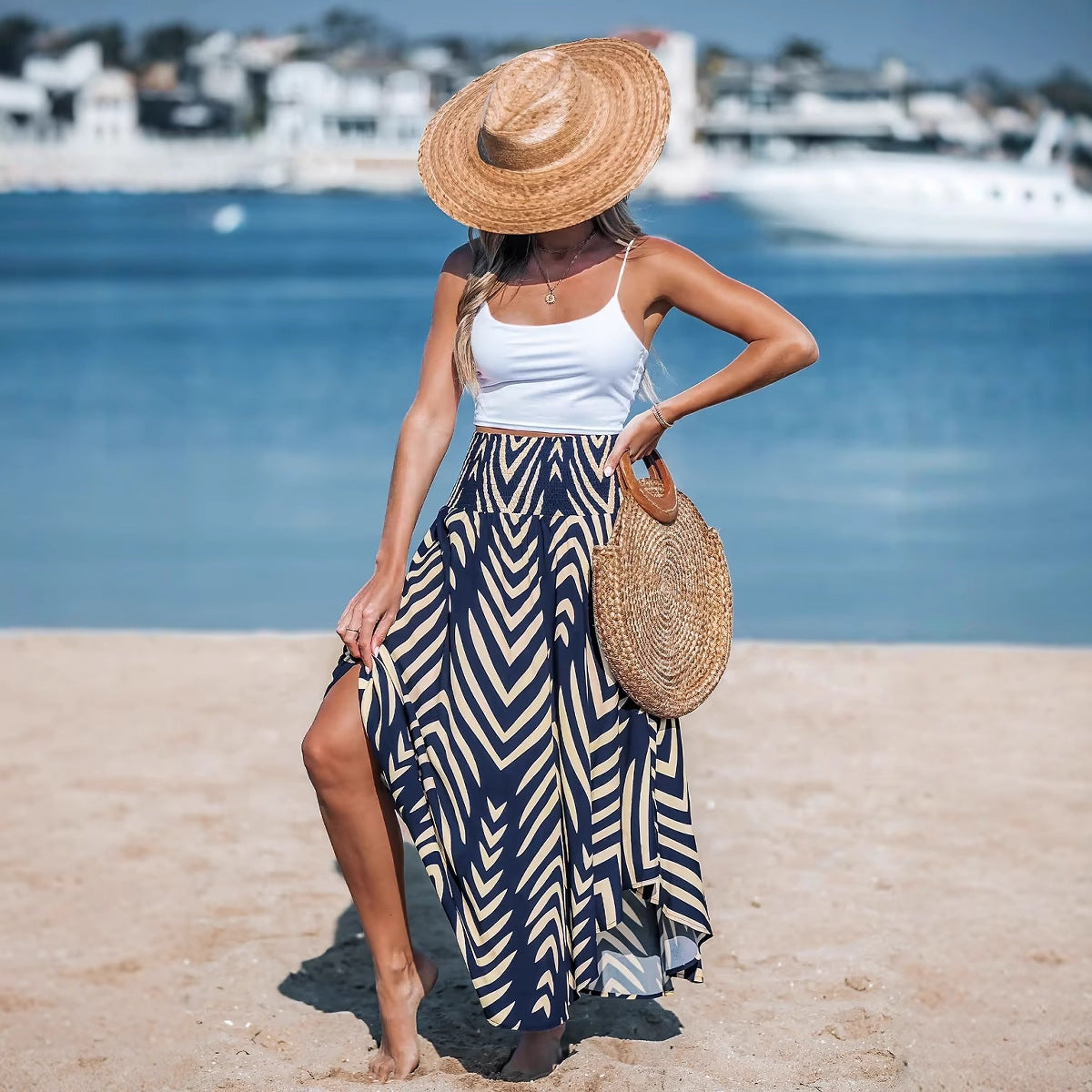 Women High-Low Maxi Skirt Ivyshape