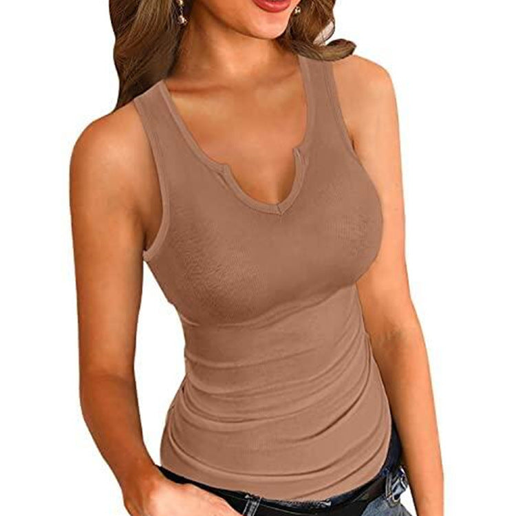 Women Fitted Ribbed Knit Tank Top Ivyshape