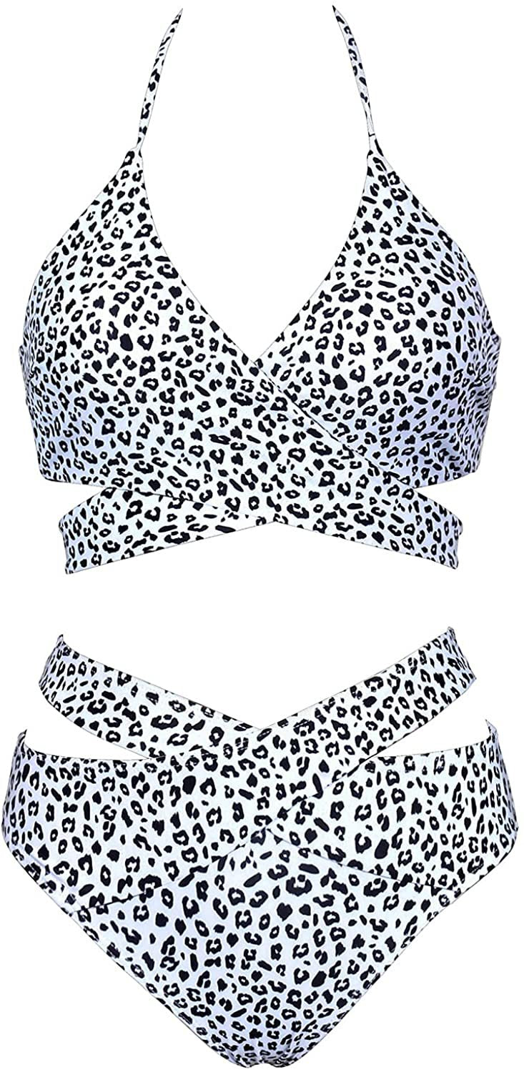 Women's bikini set with trendy wrap top and high-waisted bottoms Ivyshape