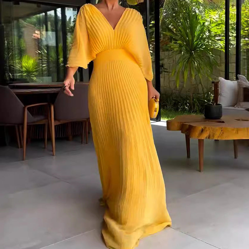 Ivyshape | Flowing Ribbed Maxi Dress