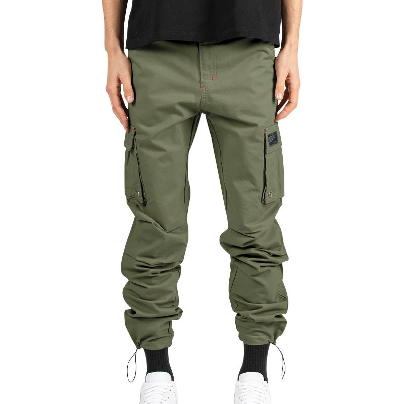 Men's cargo pants with multifunctional pockets and adjustable drawstring Ivyshape