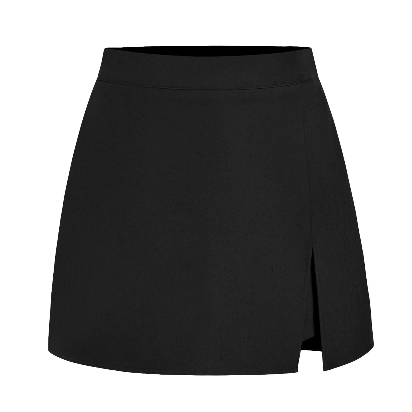 Ladies elegant short skirt with side slit and high waistband Ivyshape