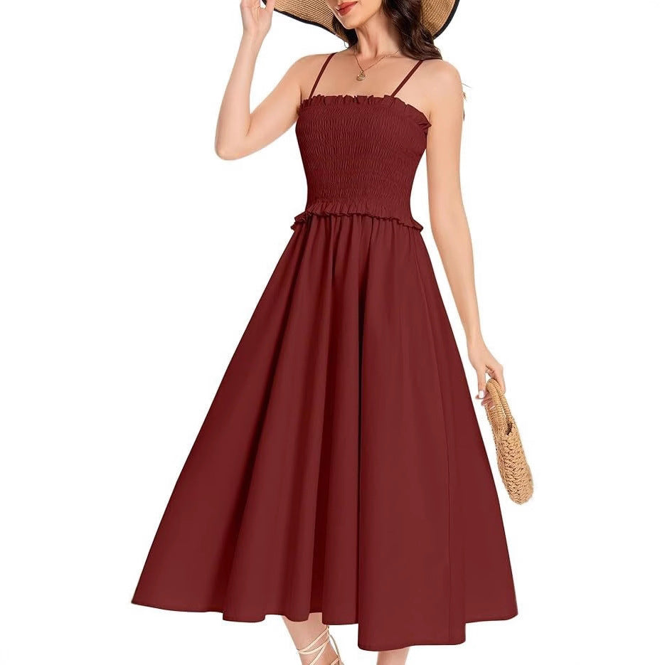 Women's maxi dress with elastic top and flowing skirt Ivyshape