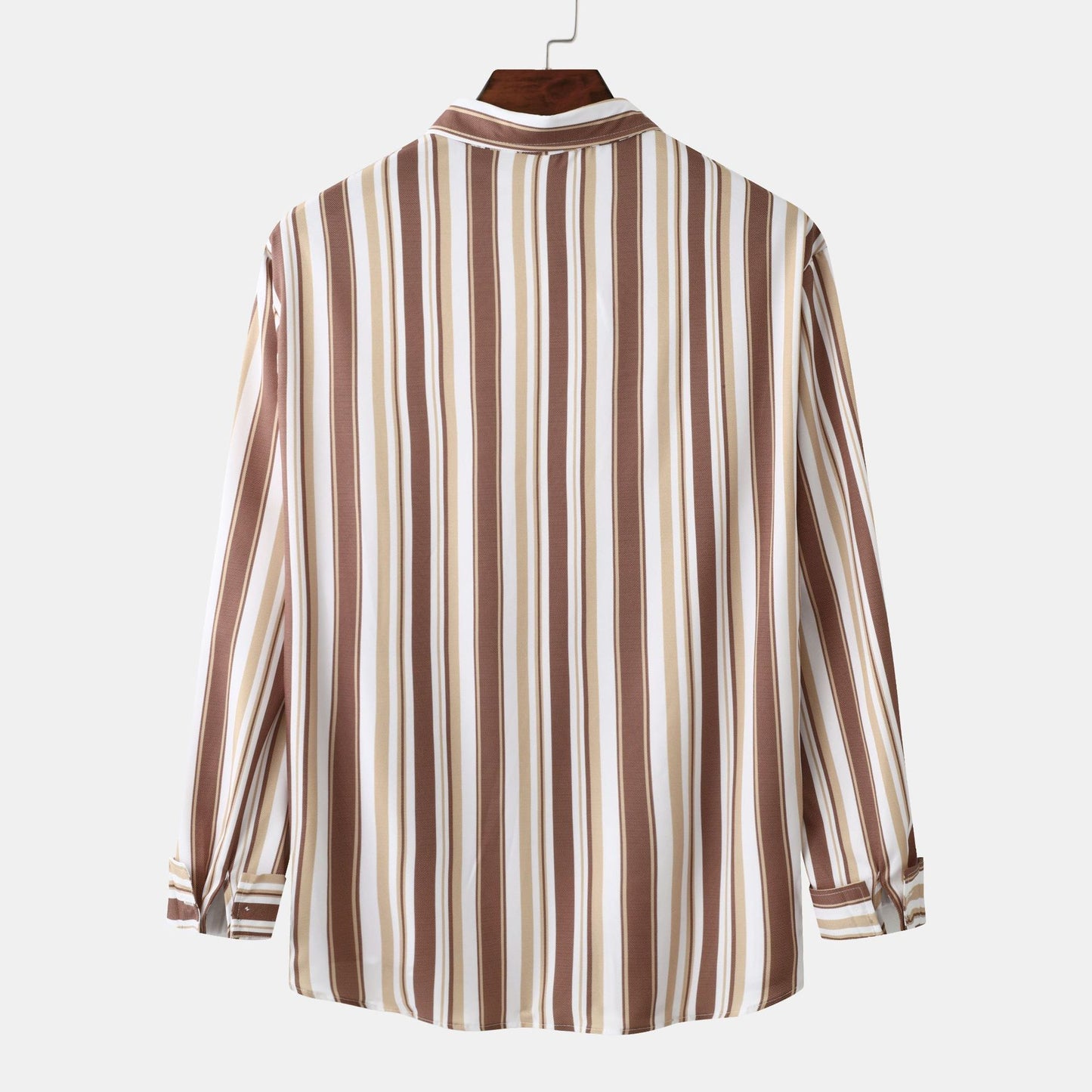 Men's long-sleeve shirt with modern stripe pattern and comfortable fit Ivyshape