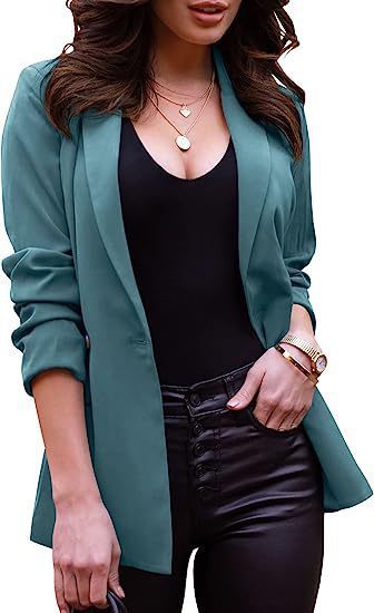 Ivyshape | Oversized Open Front Business Jacket