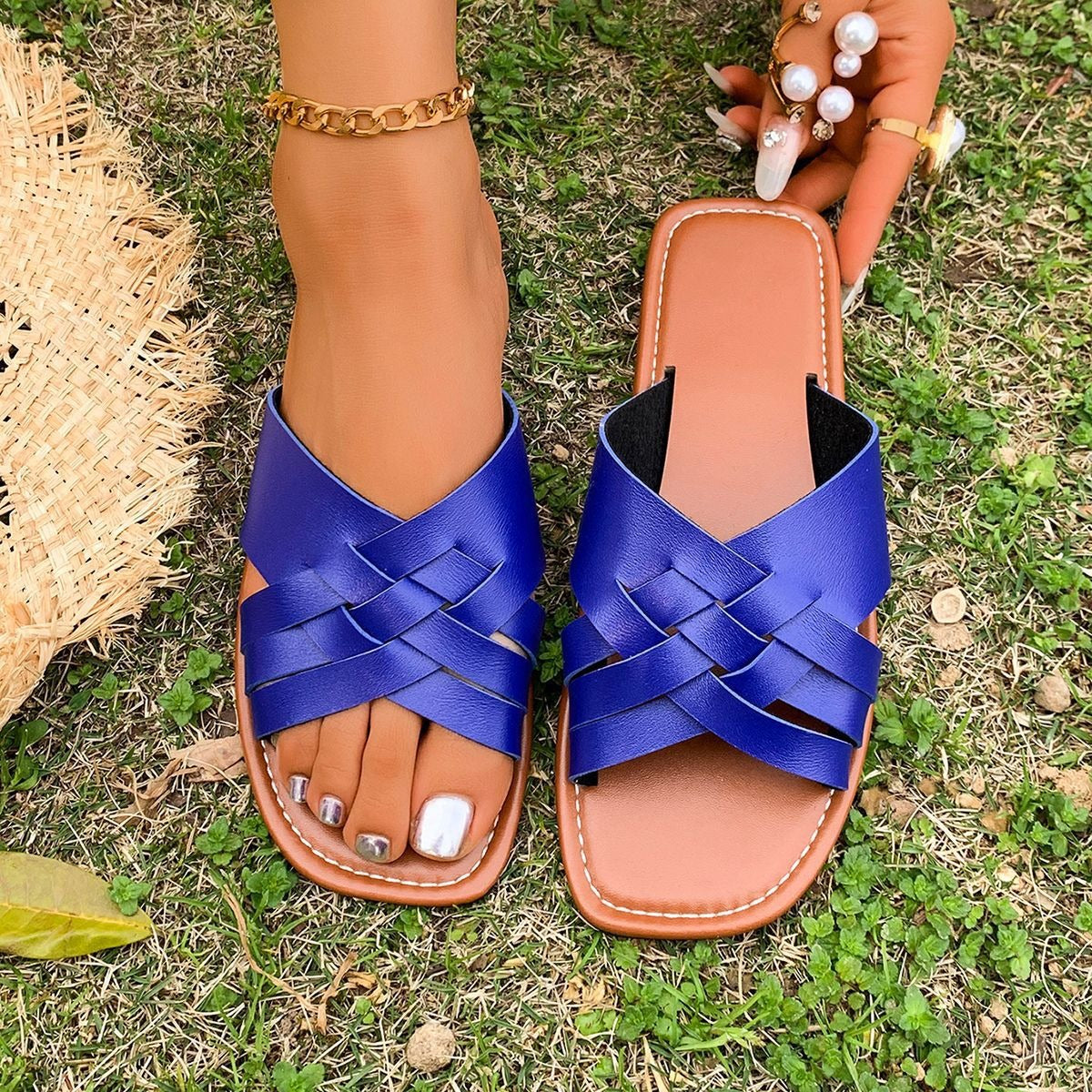 Women Comfortable Braided Slippers Ivyshape