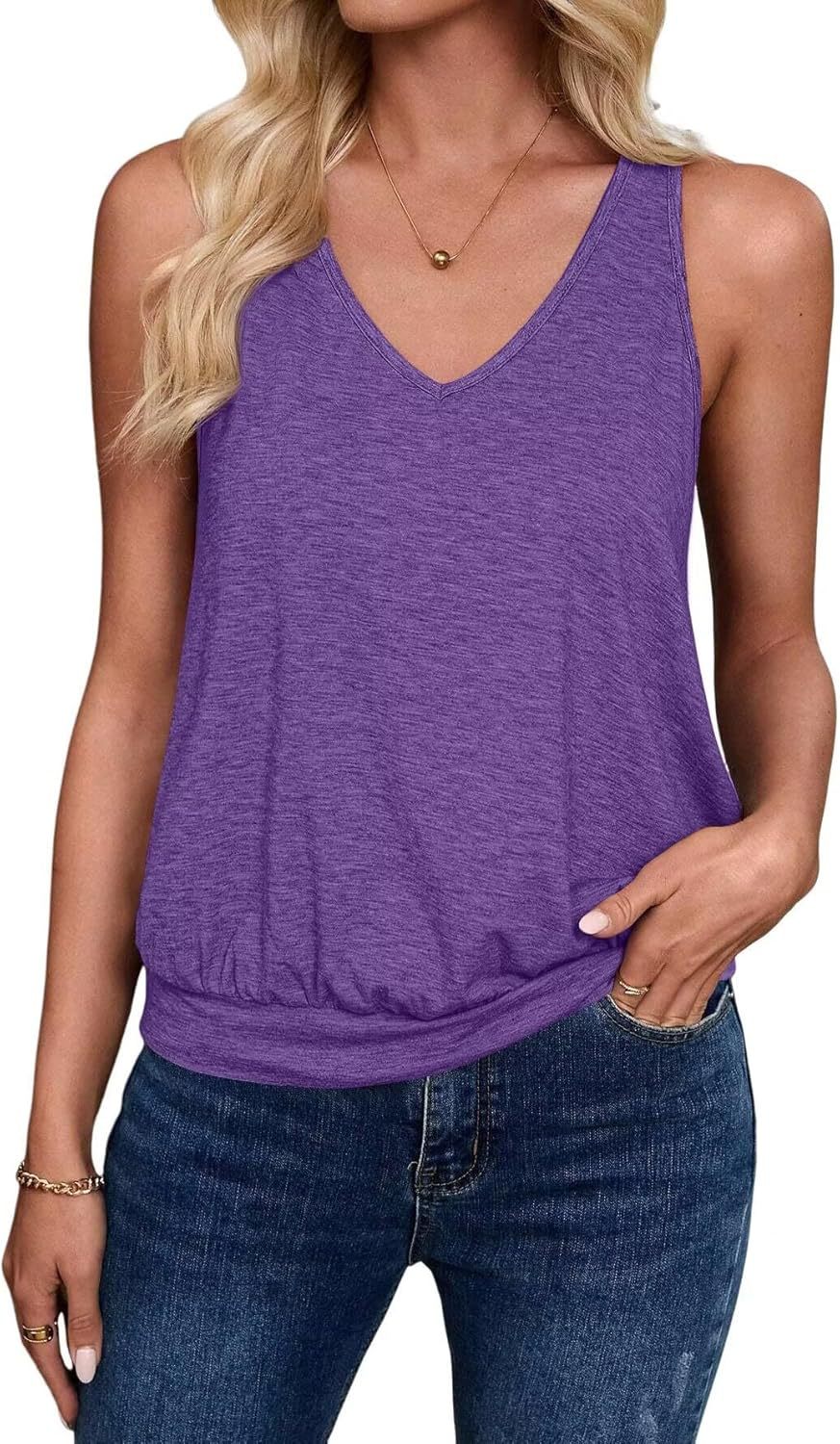 Women Leisure V-Neck Tank Top Ivyshape