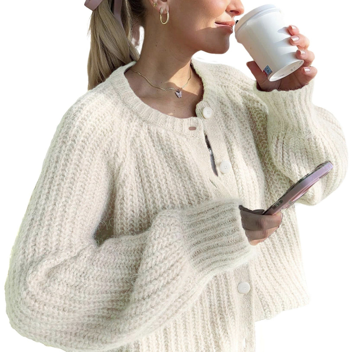 Women's Cozy Knit Cardigan Ivyshape