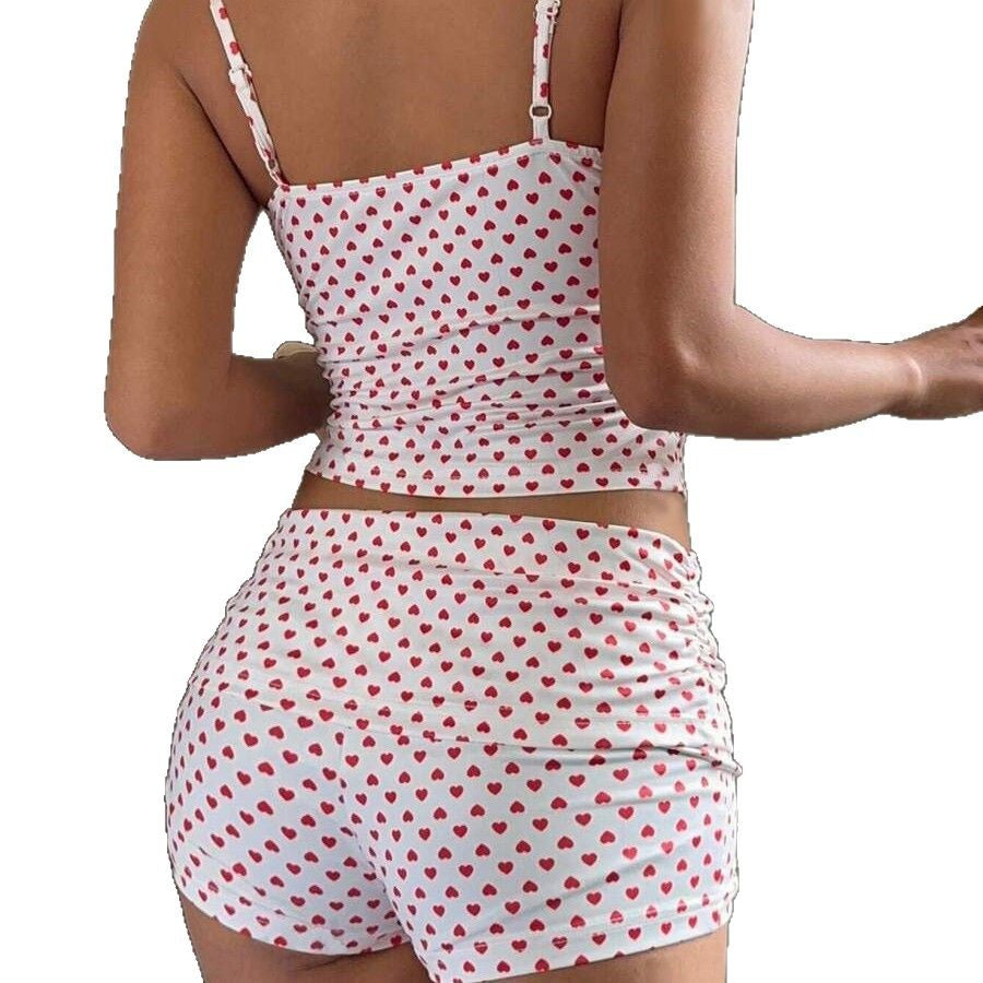 Ladies sweet spaghetti strap set Ivyshape