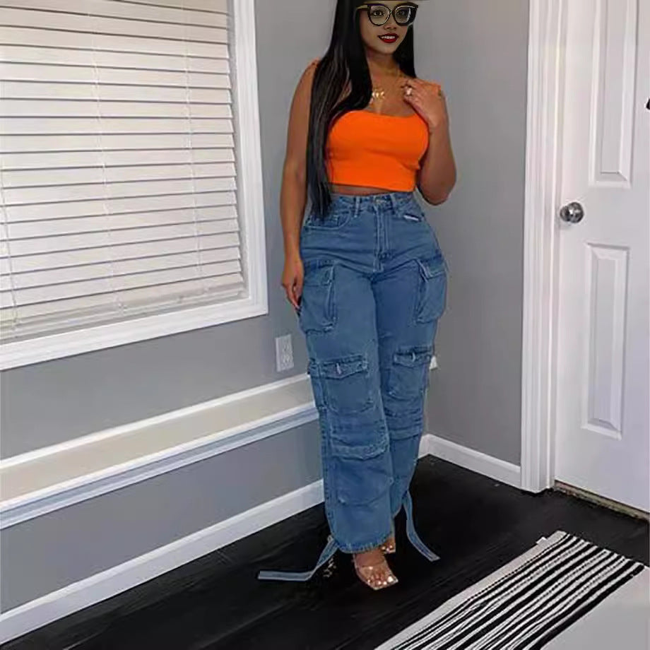 Women's cargo pants with practical side pockets and casual fit Ivyshape