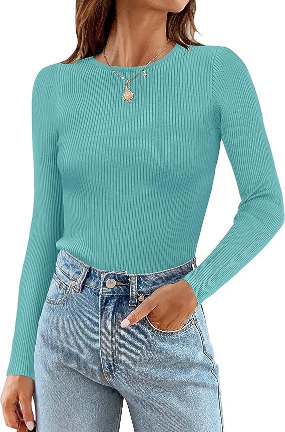 Women's Long Sleeve Shirt with Fine Ribbed Knit Design Ivyshape