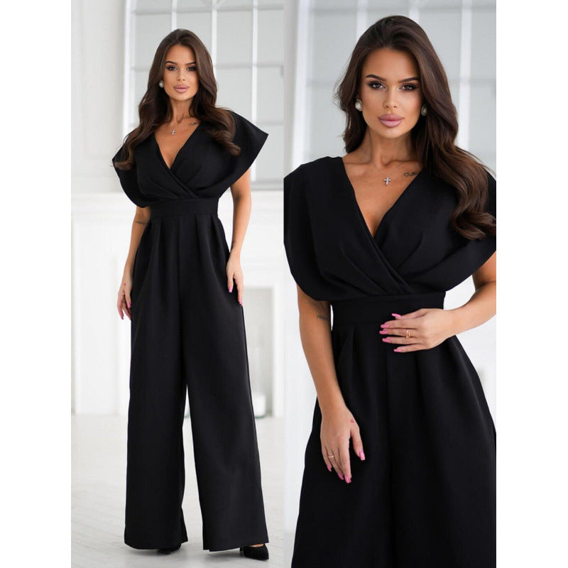 Women Elegant Wide-Leg Jumpsuit Ivyshape