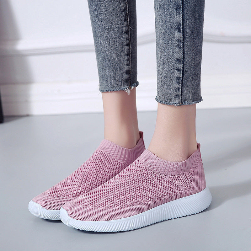 Women's Breathable Slip-On Sports Shoes with Elastic Upper Ivyshape