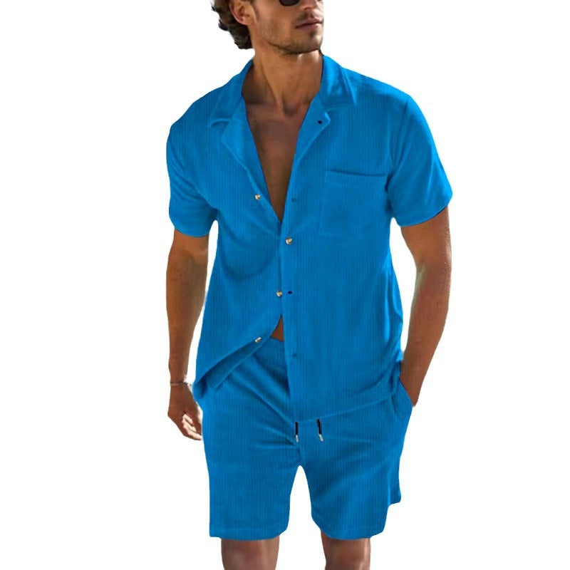 Men's Summer Short Sleeve Shirt and Shorts Set Ivyshape