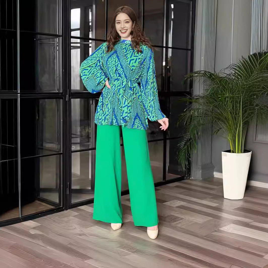 Women Fashionable Oversized Blazer with Belt Ivyshape