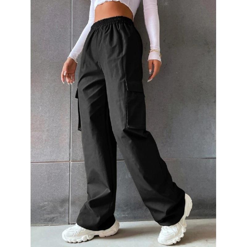 Women's cargo pants with side pockets and elastic waistband Ivyshape