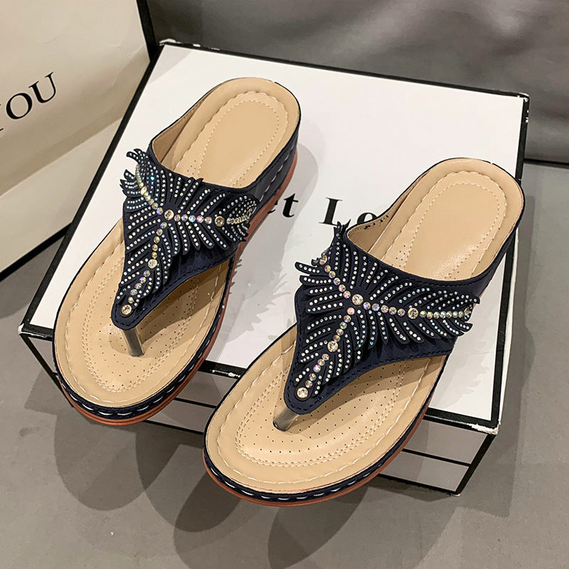 Women Elegant Toe Separator Sandals with Decorative Decoration Ivyshape