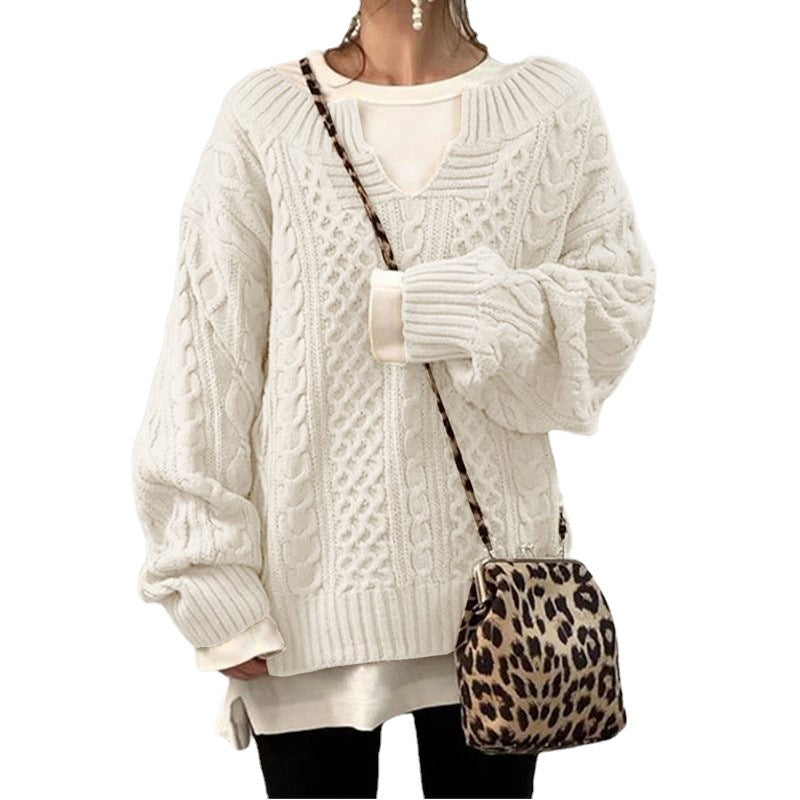 IvyShape | Casual Cable Knit Women's Sweater