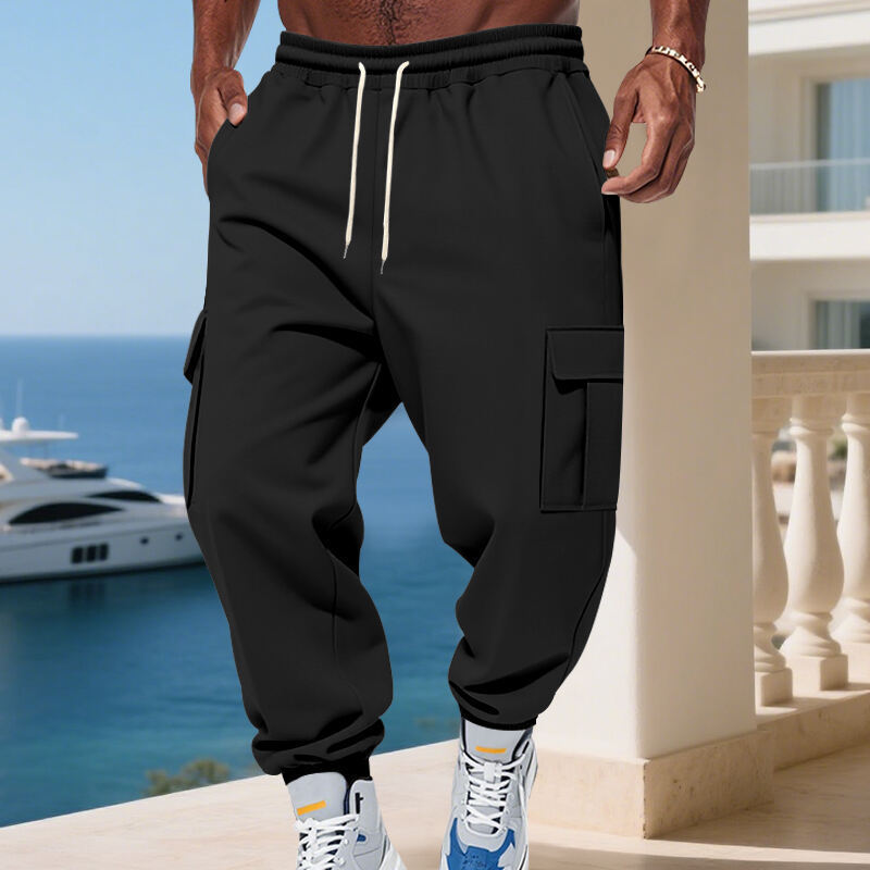 Men's cargo pants with elastic waistband Ivyshape