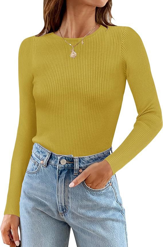 Women's Long Sleeve Shirt with Fine Ribbed Knit Design Ivyshape